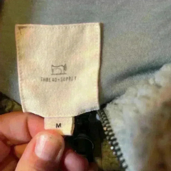 Women’s Thread & Supply Blue Grey Quarter Zip Fleece Sweatshirt Medium - Picture 4 of 5